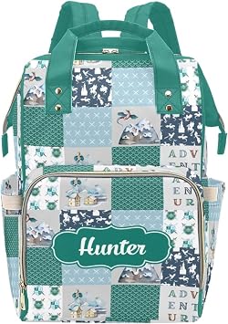 Dragon Green Personalized Diaper Bag with Custom Name Custom Baby Tote Backpack for Mom, Unique Gift for New Parents, Baby Shower Essentials