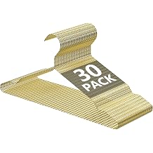 SPECILITE Gold Metal Hangers 30 Pack, Braided Design with Non-Slip Notches