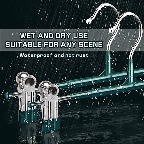 Miniatura 36 de Perchas para pantalones con clips para mujer, paquete de 20 perchas ajustables y resistentes que ahorran espacio para faldas, pantalones negro