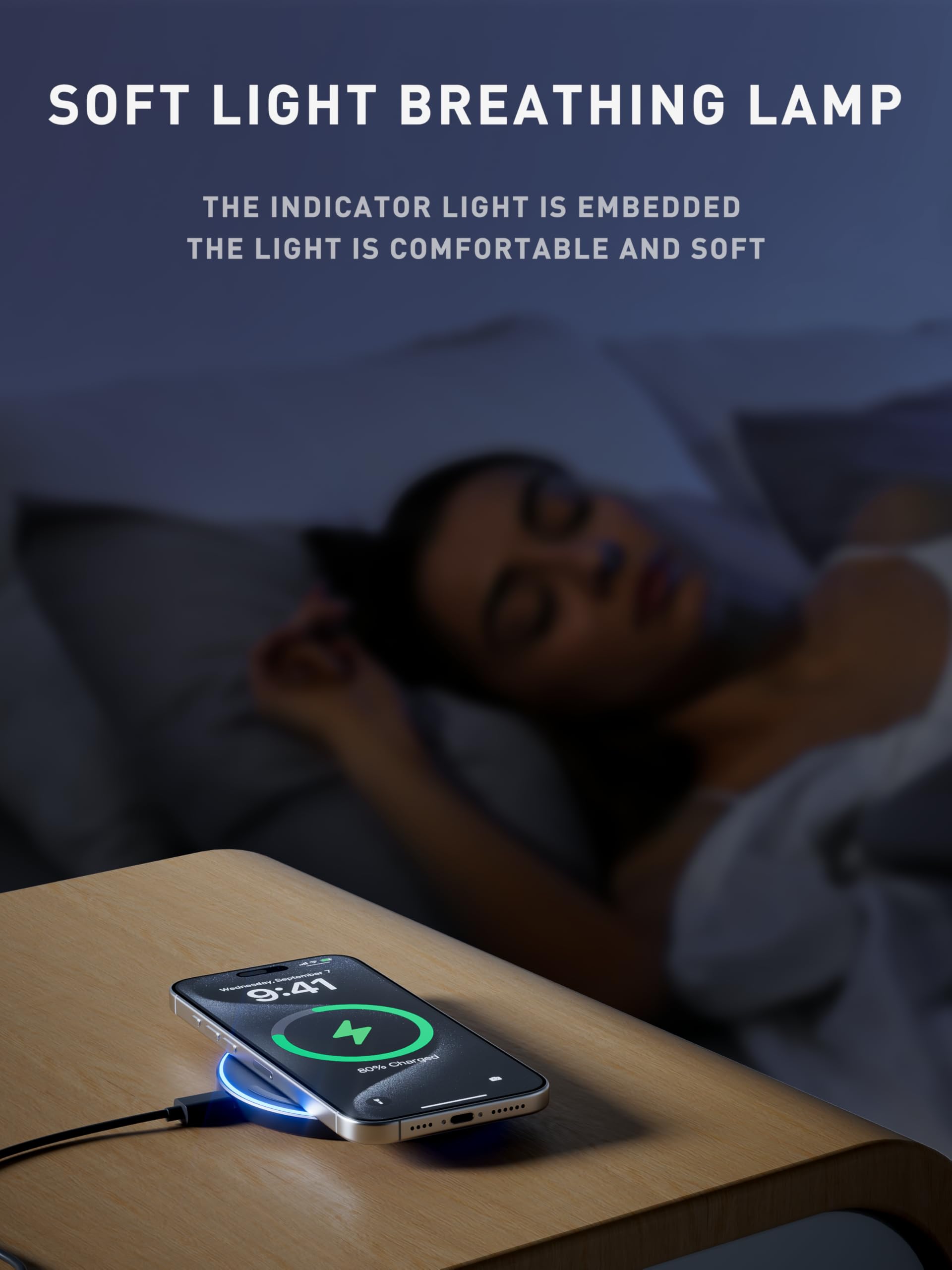 【Aggiornato】Tigratigro Caricatore Wireless 20W, Piastra di Ricarica Rapida Wireless Compatta e Antiscivolo, Stazione di Ricarica per iPhone e Samsung (DH16 - Nero)