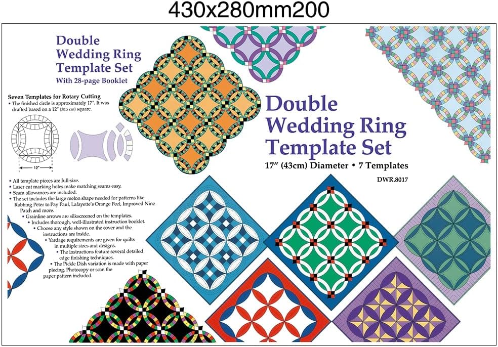 Acrylic Double Wedding Ring Template Sewing Template