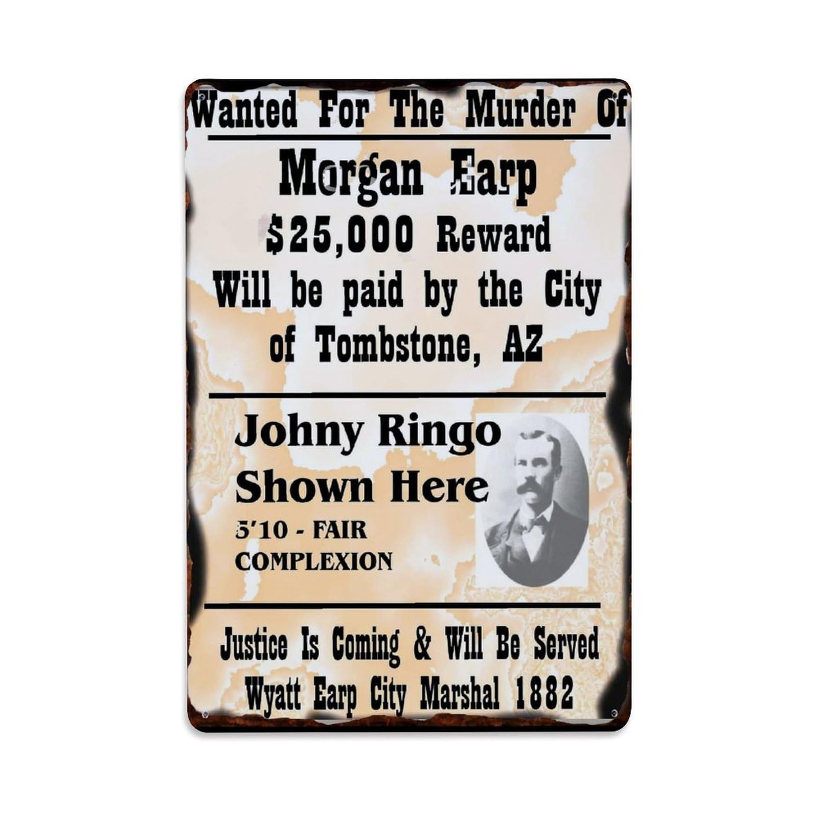 Jdfenggu Vintage Wanted Poster Western Theme Retro Metal Tin Sign, Decor Art Poster For Bar, Home, Man Cave, Kitchen, Laundry Room Gift 8X12inch