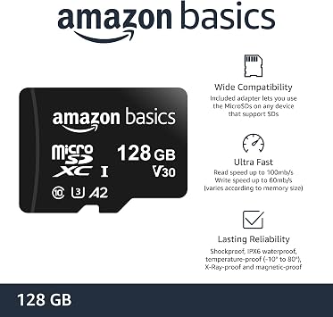 Denon DJ SC LIVE 4 - Standalone DJ Controller, 4-Channel Mixer, Amazon Music Unlimited Streaming & Amazon Basics - MicroSDXC Memory Card, 128GB, with SD Adapter, A2, U3, 100MB/s Max Read Speed, Black