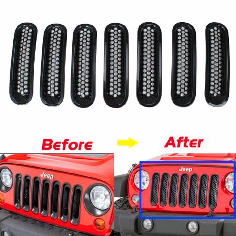 KATUR Noir Avant en Maille Grille Insert kit– 7 pièces/Lot
