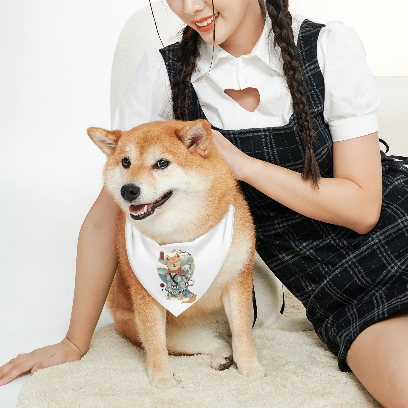 ハンドメイド　犬　リバーシブルスタイ　バンダナ　兜　端午の節句　柴犬柄　龍和柄 Mサイズ中型犬用】和風 犬用バンダナ☆柴犬柄 - メルカリ