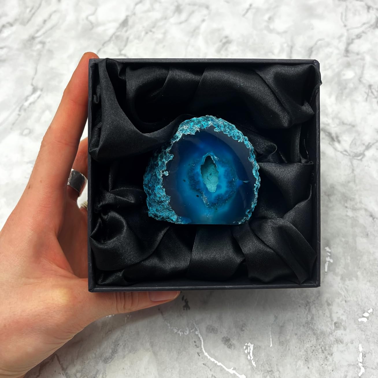 CrystalAge Agate Geode (Turquoise) Gift Box - Small