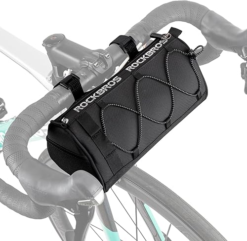ROCKBROS Bolsa de manillar de bicicleta con bolsa de bicicleta de gran capacidad de 1,5 L, manillar delantero para bicicletas, bolsas reflectantes
