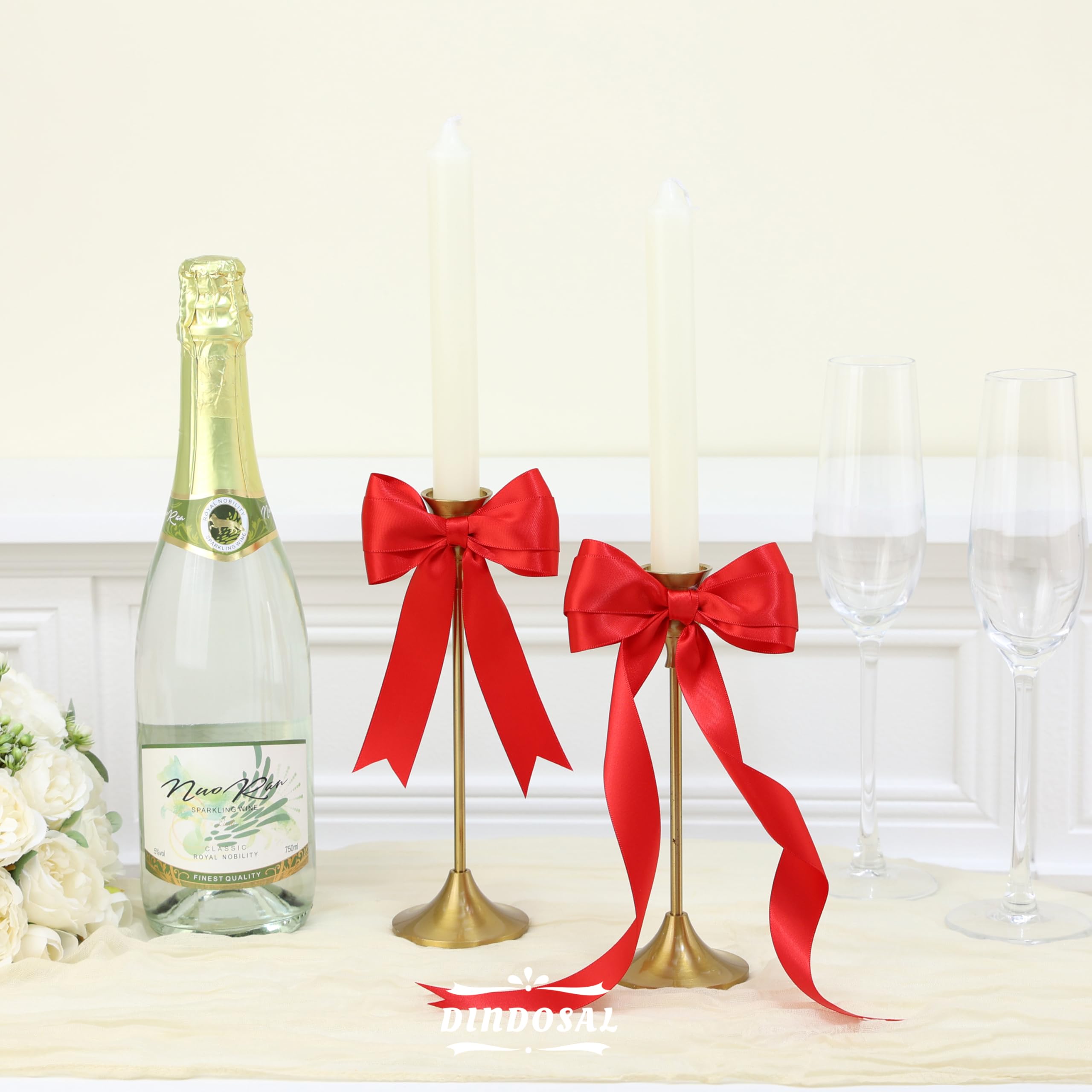 Amazon.co.jp: DINDOSAL レッドリボン 1インチ ダブルフェイス シルク