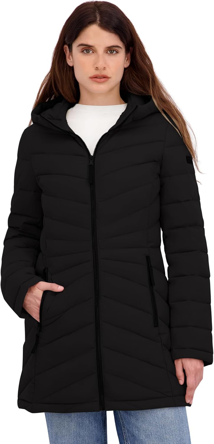 HFX Women's Mid-weight Puffer Jacket – Water-resistant, 4-way Stretch Fabric Insulated Coat - Image 6