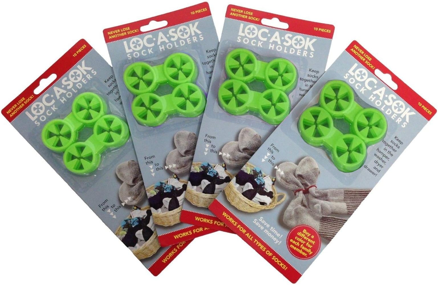 Loc A Sok Sock Locks (Pack of 40 - All Green)