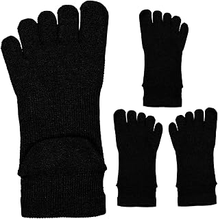 SHOWERORO 2 Pairs Toe Separation Socks Color Socks Ballet Dance Sock Athletic Socks Womens Colorful Socks Sweat Absorbing Socks Cotton Socks Colorful Socks for Women Full Toe Grip Socks Miss