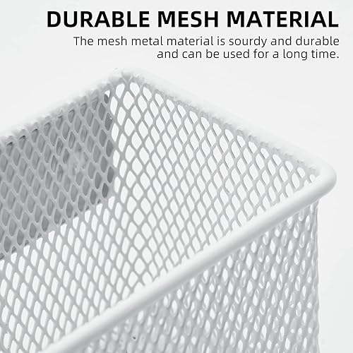 Miniatura 4 de dedoot Paquete de 2 soportes magnéticos para bolígrafos, 3.45 x 2.3 x 2.6 pulgadas, organizador magnético de malla metálica para lápices, soporte de