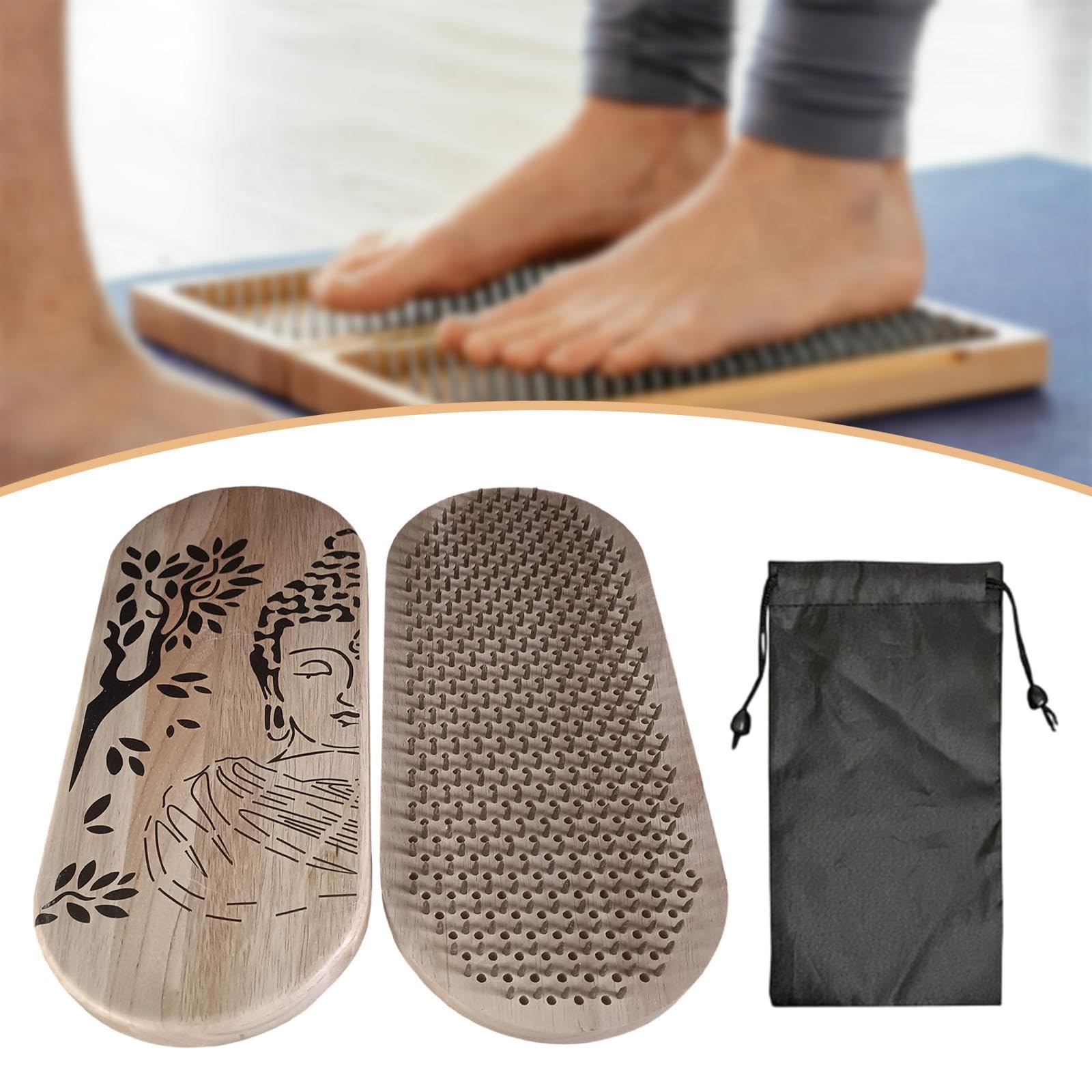 Homyl Wooden Board per Esercizi di E Meditazione Tavola per Massaggio con Chiodi Accessorio Stabile in Legno per Rilassamento E Benessere