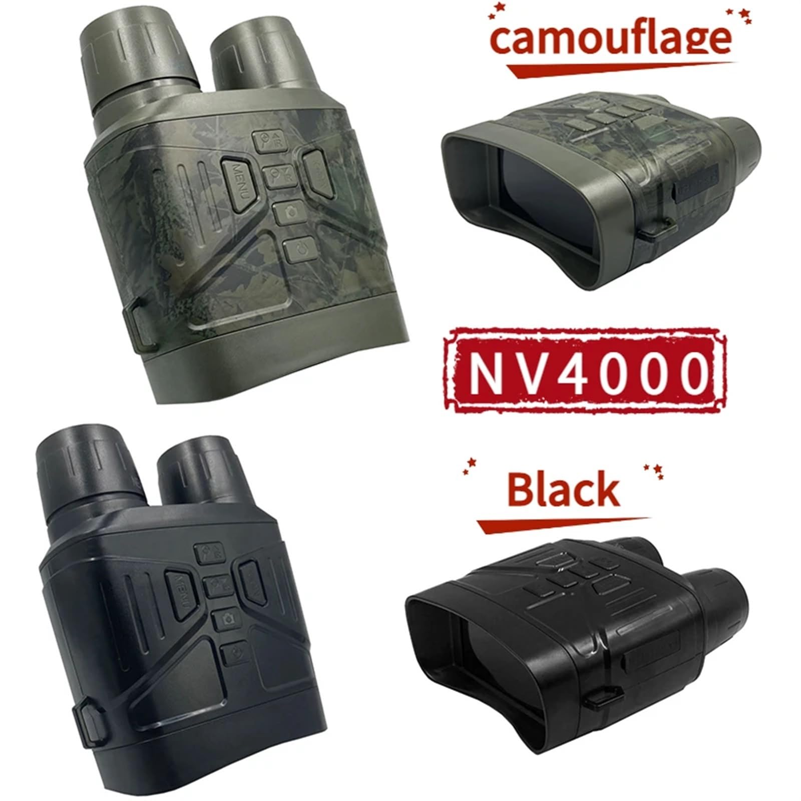 Visor Nocturno, NV4000 Pantalla Grande Digital Cámara de Binocular de 3,0 Pulgadas Visión Nocturna infrarroja 4K 36MP HD Píxeles Día y Noche Doble propósito