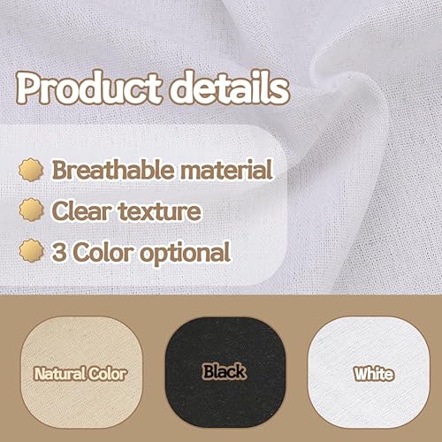 Miniatura 4 de Zxiixz Tela de costura de lino azul, (59 x 19 pulgadas), tela de lino de gran tamaño, tela de lino bordada, tela de lino para punto de cruz, tela