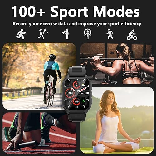 Miniatura 4 de Reloj inteligente para hombre, reloj inteligente deportivo de 1.83 pulgadas con respuestahacer llamadas, reloj de fitness, oxígeno de inundación B,