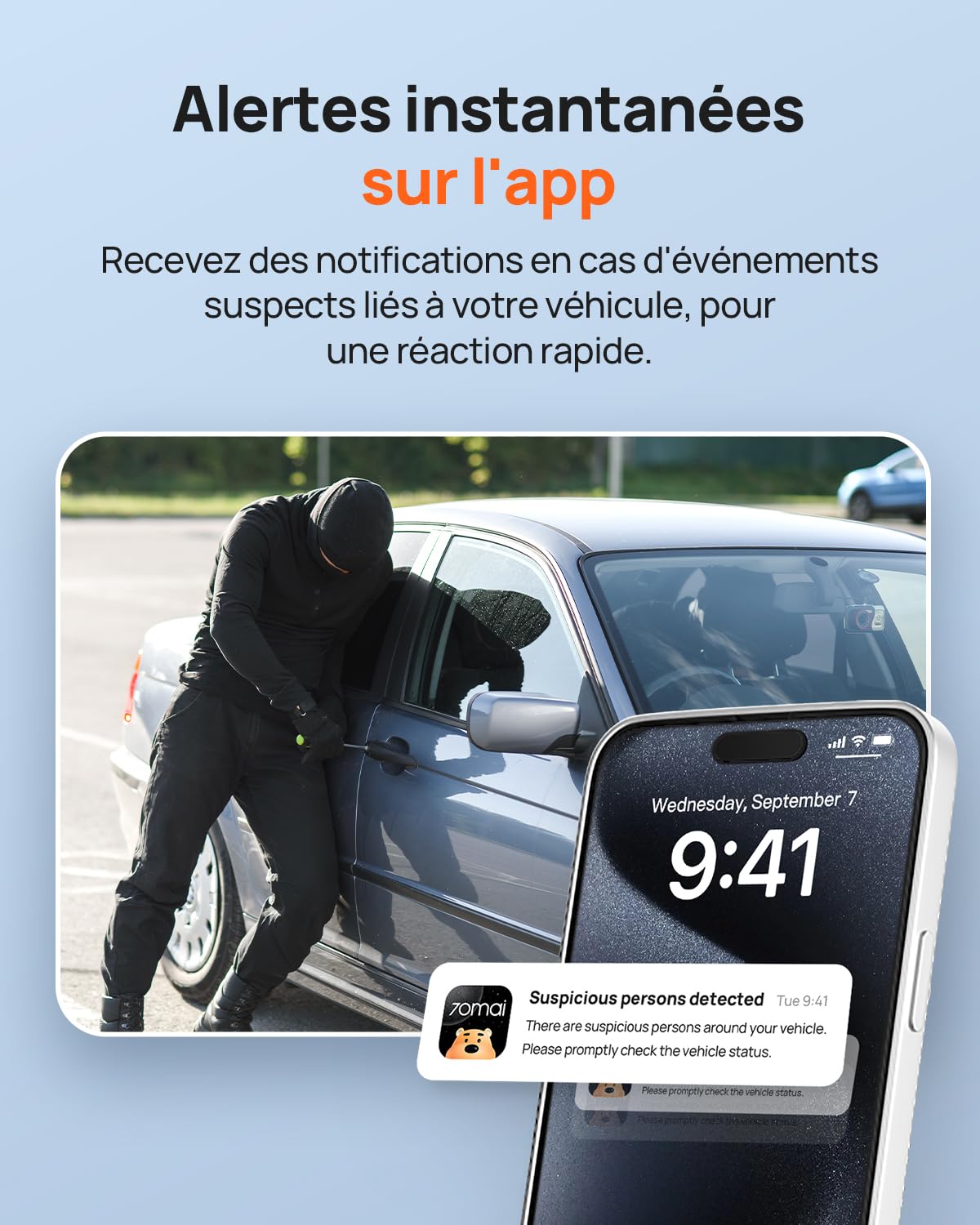 70mai 4G Kit de Câblage UP04 for Dash Cam 4K Omni/X800&A810&A510&T800&A810S, Surveillance de Parking Intelligent 24H, Surveillance en Temps réel, Alerte Instantanée, Localisateur Voiture par GPS