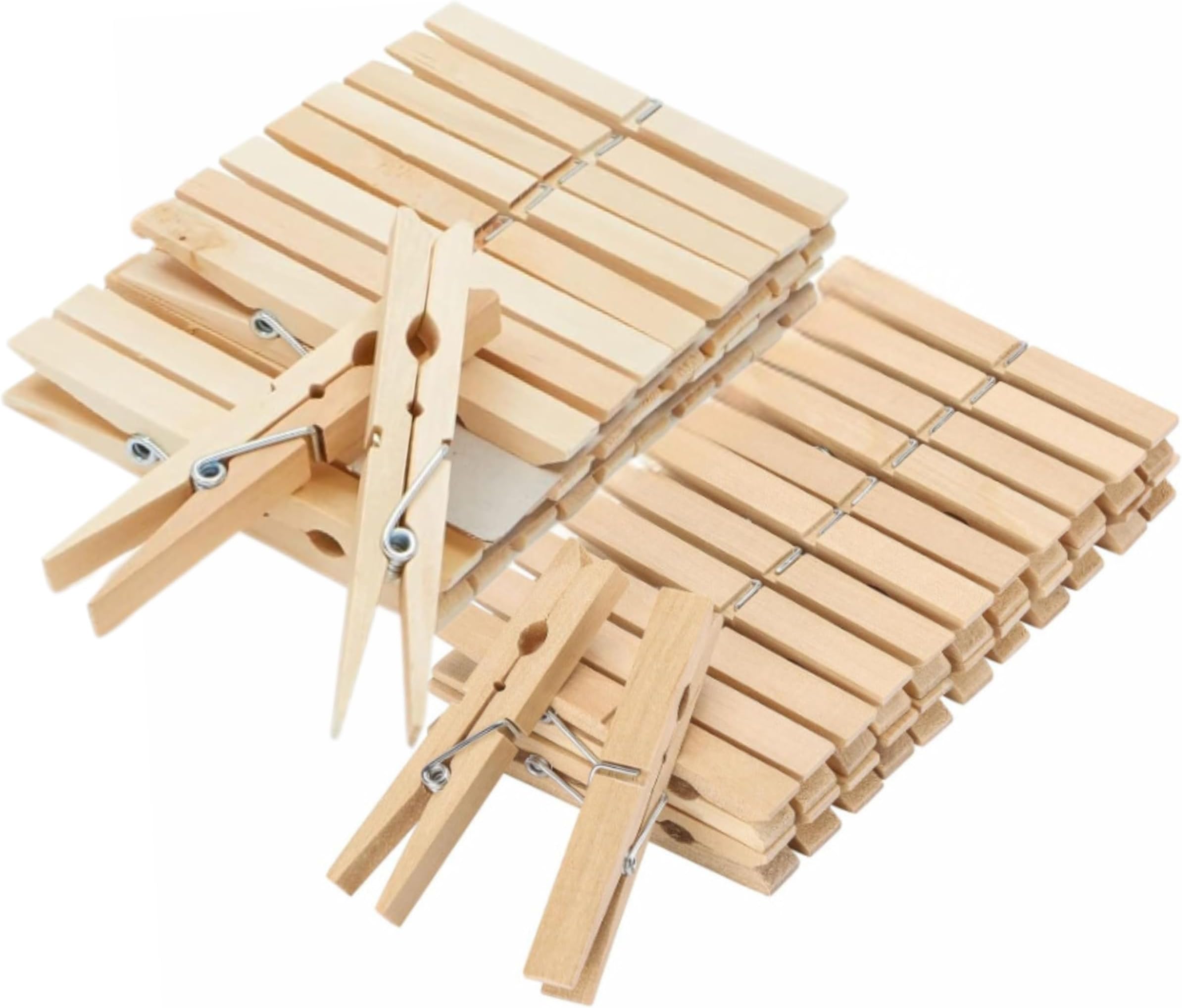 ME GUSTA SHOP Wood Clothespins, Beige, Stain-Proof, Hardwood pins, Stain-Proof Hardwood, Hanging Clothes, Laundry Pins, Wooden Clothes pins (50)