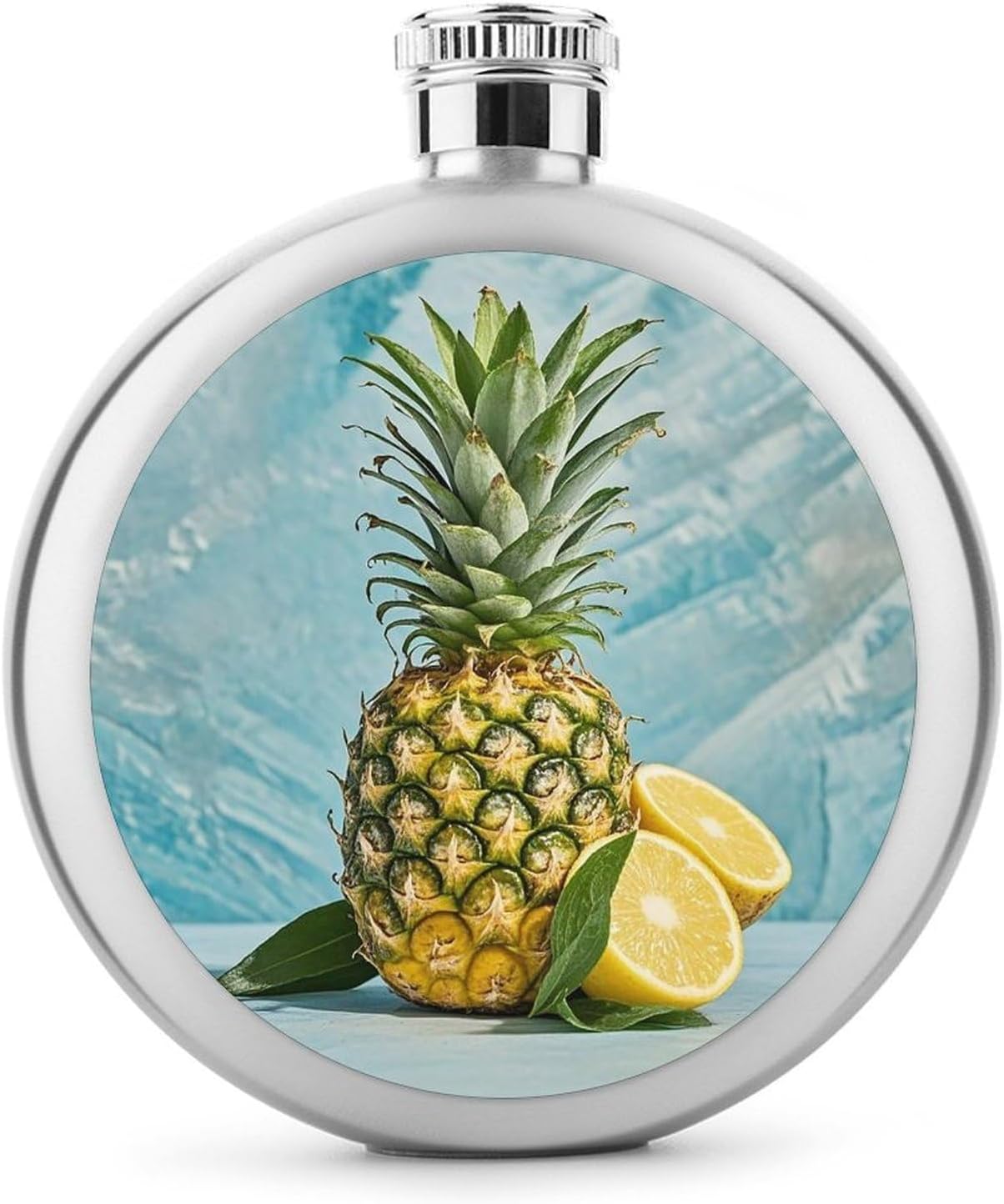 Fresh Pineapple Stainless Steel Flagon to 5 Oz with Screw Cap,Hip Flask for Men–Whiskey & Liquor Pocket Flask,Alcohol Flagon for Camping Drink Sports Outdoor Wine Bottle