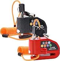 Vista 8 de Set de Candado de Disco con Alarma, Candado de Freno, Antirrobo Impermeable 110 dB con Pasador de 7 mm y Cable de Recordatorio de 1.5 m para 1pcs
