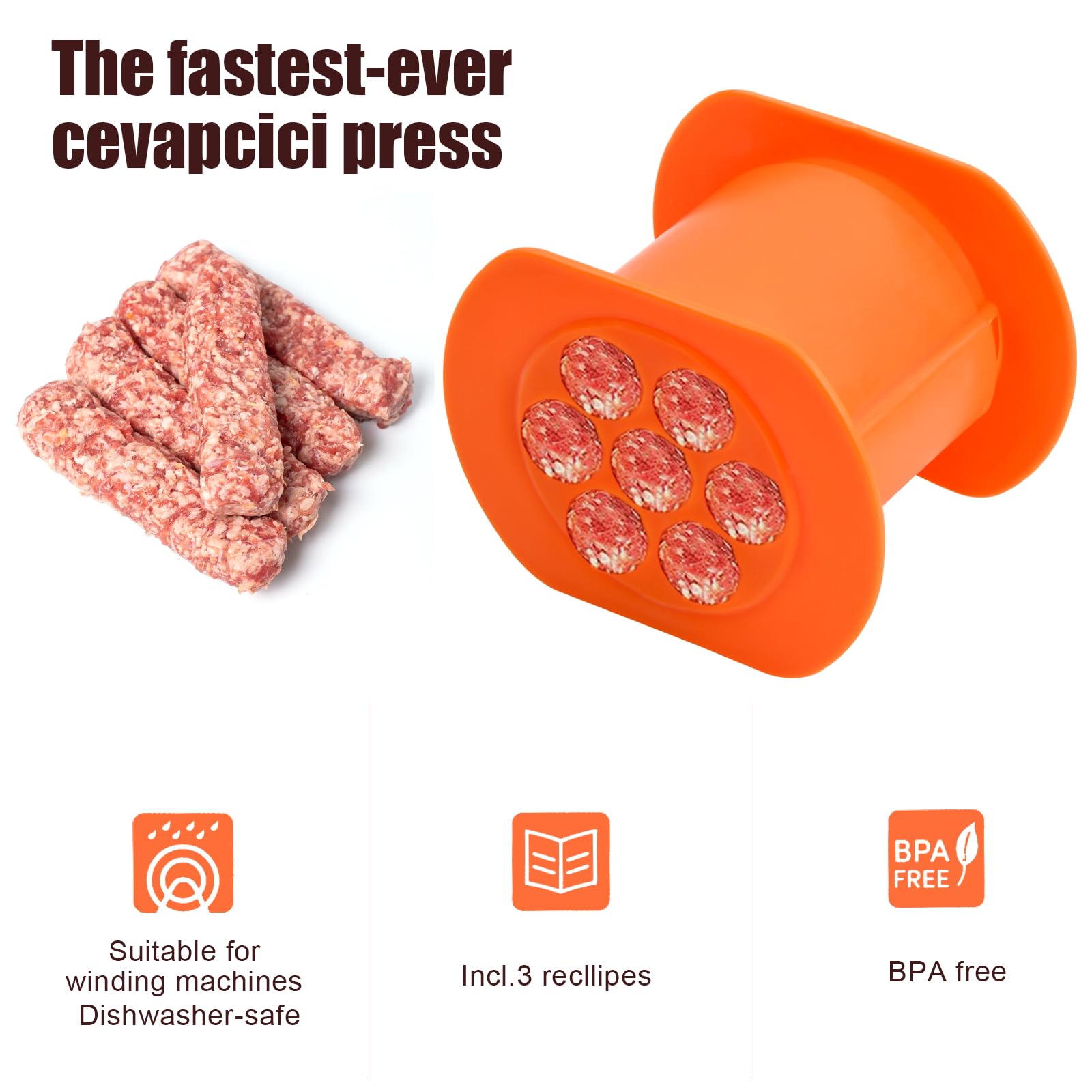 CEVAPCICI Press Maker - 7 strumenti per spremiagrumi per carne macinata