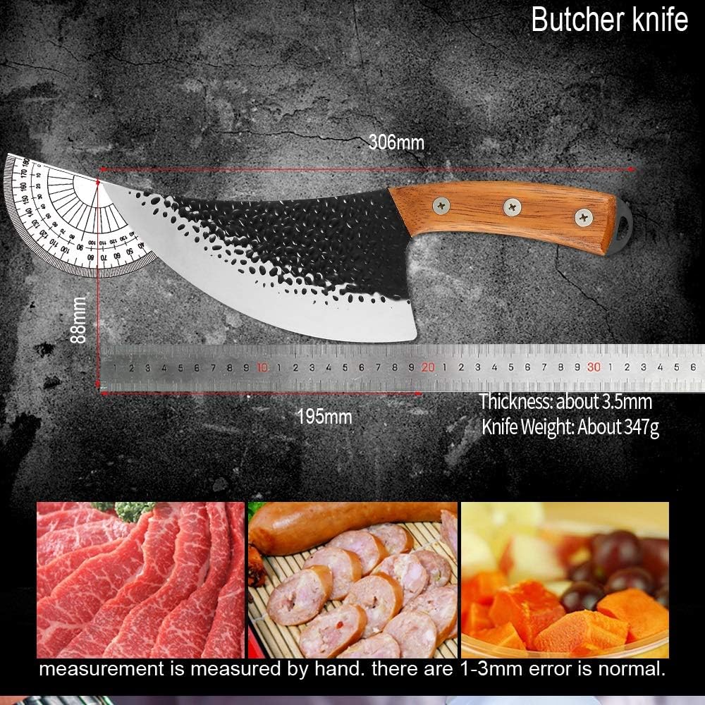 MAYiT Meat Cleaver Knife, Meat Cleaver Type Butcher Knife Stainless Steel Ktichen Knife Handmade Forged Blade Non-stick Kitchen Accessories (Size : A.7 inch)