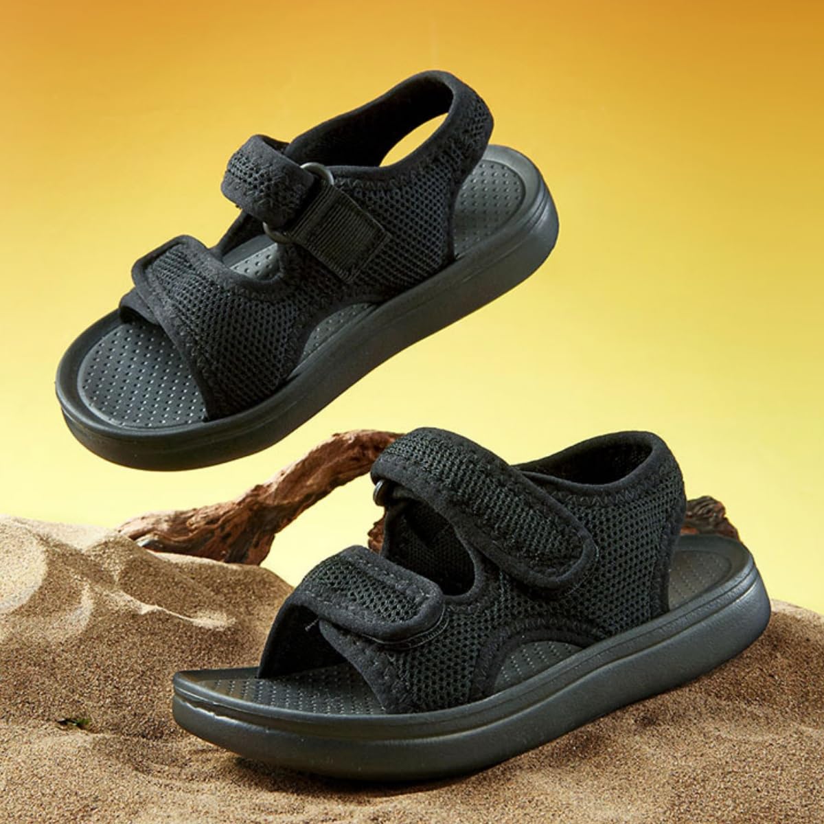 Sandalias de malla transpirable para niños pequeños, suela suave antideslizante, zapatos de playa de verano para bebés, niños y niñas, ligeras correas dobles ajustables para primeros pasos — view 7