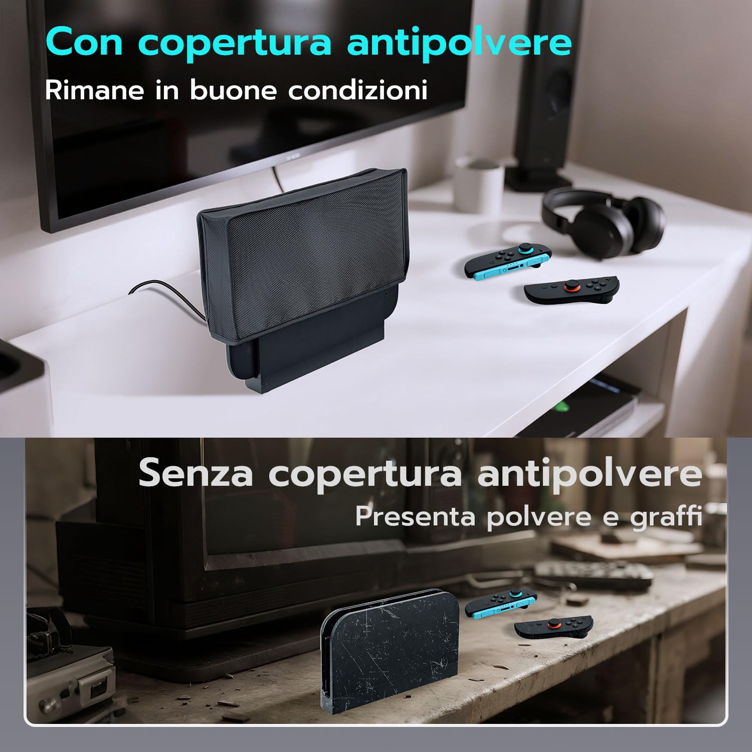 Mcbazel Custodia Protettiva Elegante per Switch 2 2025, Copertura Premium Antipolvere per Console e Dock, Accessorio Antigraffio e Impermeabile per Switch 2 con Design Pieghevole e Perfetta –Nera