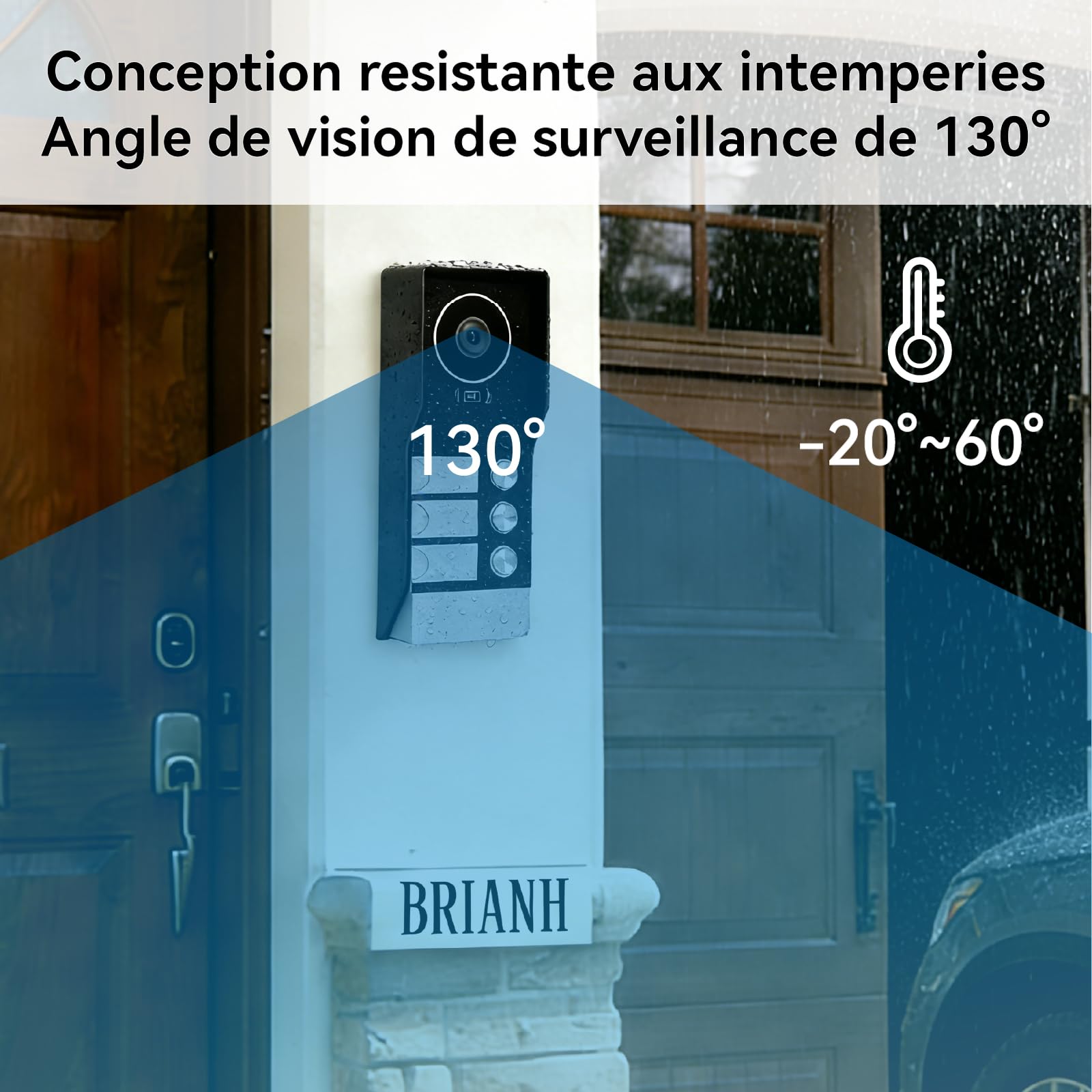 Videocitofono cablato con 3 Monitor Touch da 7 Pollici, Pannello Esterno con Telecamera, Campanello Video 2 Fili con Visione Notturna,Audio Bidirezionale, per 3 Famiglie