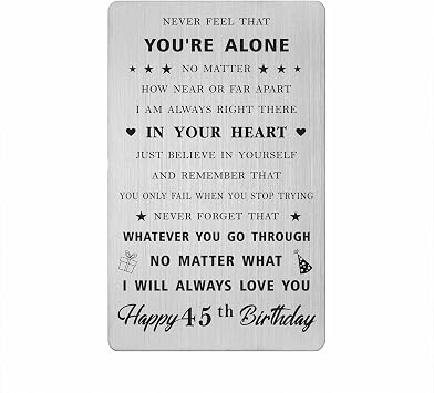 CPLJW 45th Happy Birthday Decorations Gifts for Women Men - 45 Years Old Birthday Wallet Card Gifts for Him Her