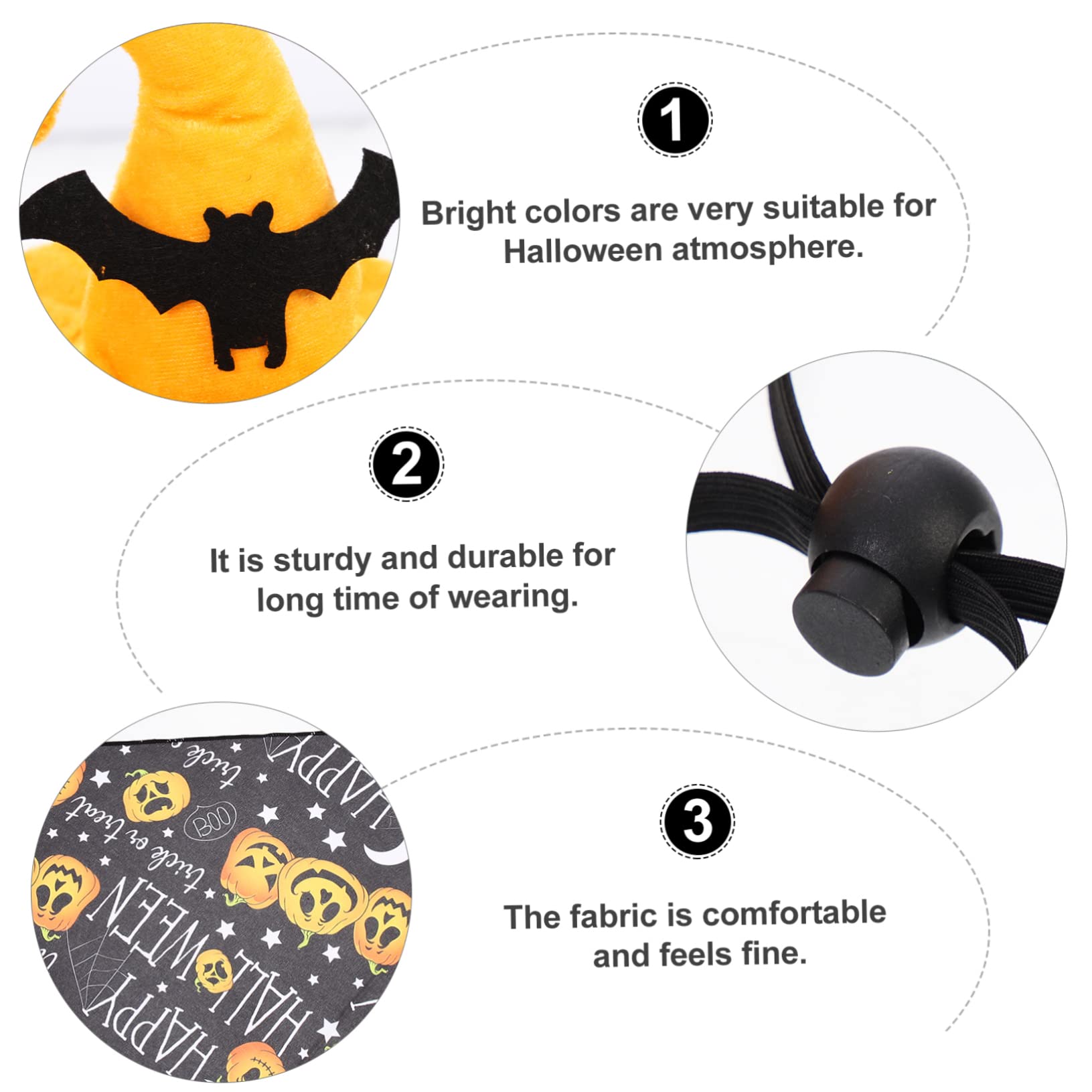 BESPORTBLE 5juegos Disfraz De Halloween para Mascotas Sombrero De Calabaza y Bandana Decorativa Conjunto para Gatos y Perros para Fiestas y Fotografía