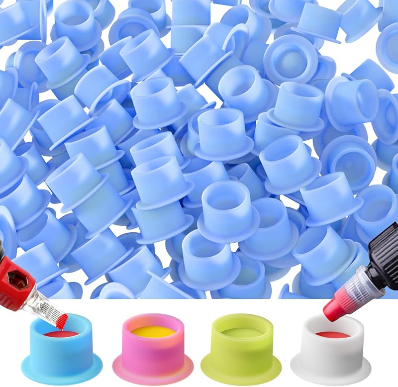 OZER 200 copos descartáveis azuis de silicone para pigmento de tatuagem