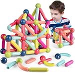 42PCS Ensemble de boules et de barres magnétiques, ensemble de construction magnétique, boules magnétiques et bâtons - Avec sécurité, extra-fort, STEM Jouets pour garçons & Filles 3+