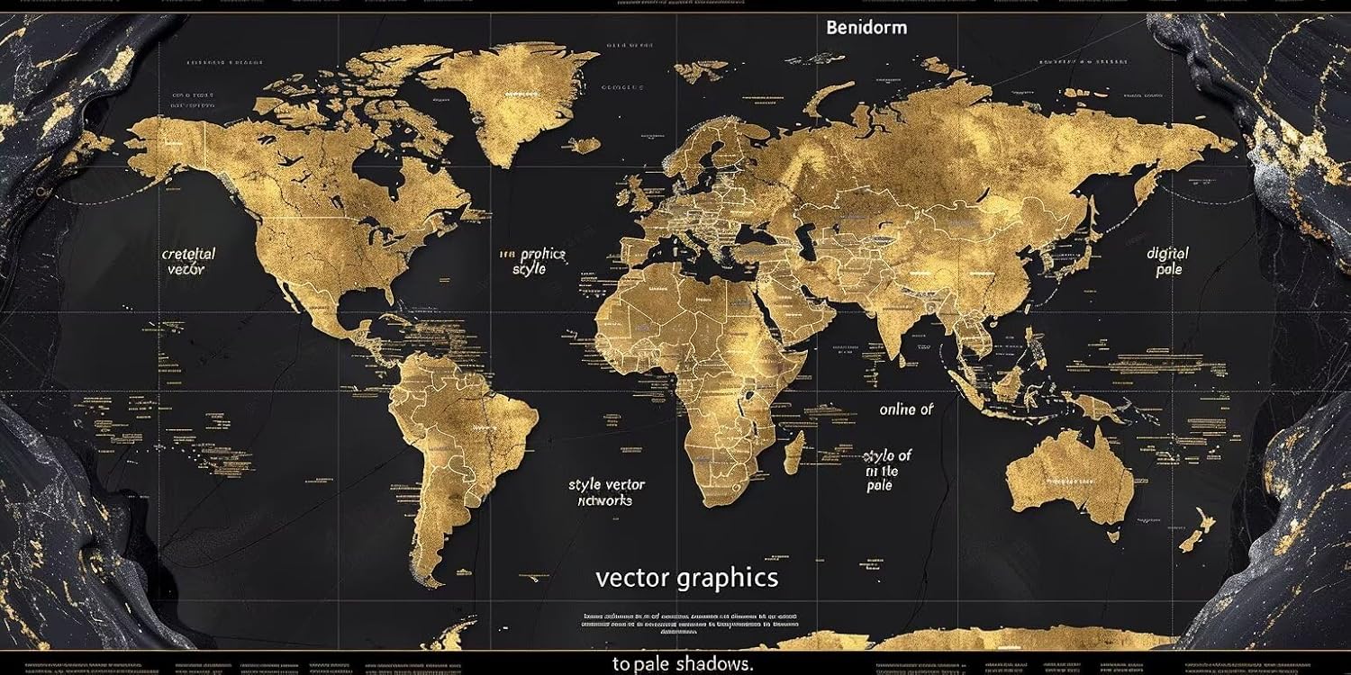 5D Diamond Painting Large 24x48in, World Map Diamond Art Kits for Adults, Map Diamond Art Kits, Round Drill Diamond Art Painting, Gem Art Diamond Dots Embroidery Crafts for Adults, Room Home Decor K-D