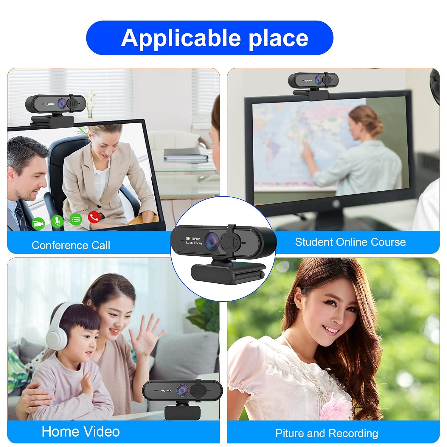 最新Win10/Webカメラ/極上品/ブルーレイ/オフィス/HDMI/ソフト多数 Biligo ウェブカメラ 1080P フルHD 200万画素 超広角レンズ