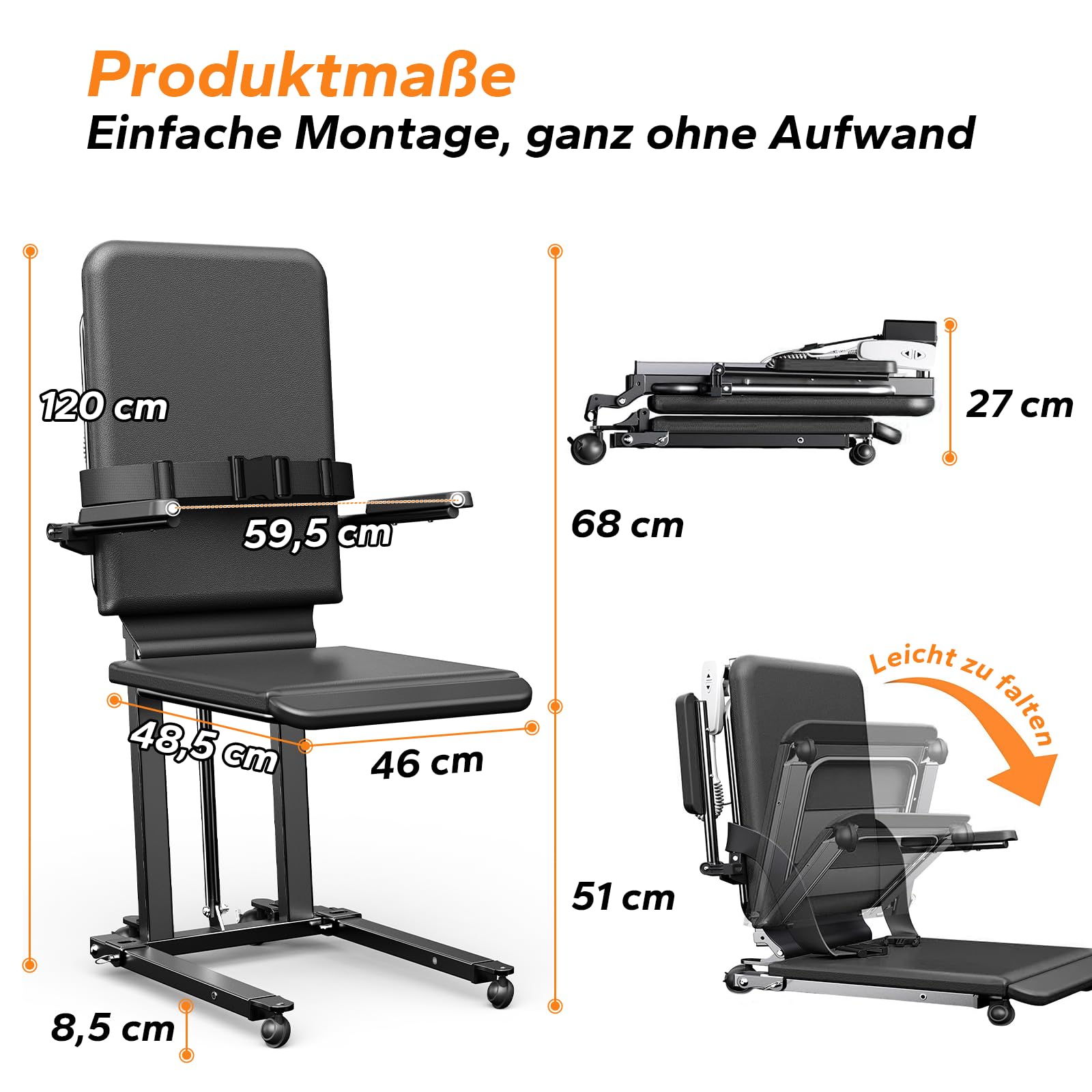 Elektro Aufstehhilfe 200 KG Tragfähigkeit für Senioren, Schwarz | Upgrade Stahl Aufstehhilfe Senioren, PU Polster, Für Heim, Krankenhäuser & Pflegeeinrichtungen