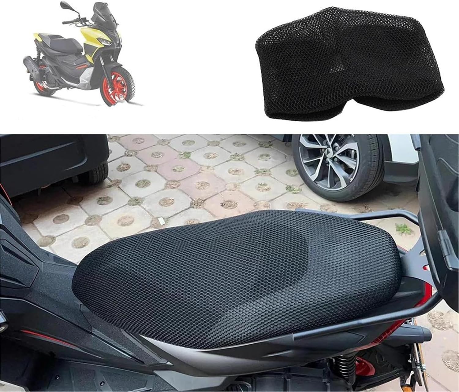 オートバイアクセサリー メッシュシートクッションカバー 保護断熱プロテクター に適合するアプリリア SRGT200 SRGT125(