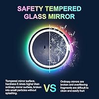 Vista 5 de Espejo de baño LED, espejo de tocador de baño iluminado inteligente, control táctil, antivaho, función de memoria, espejo de tocador retroiluminado
