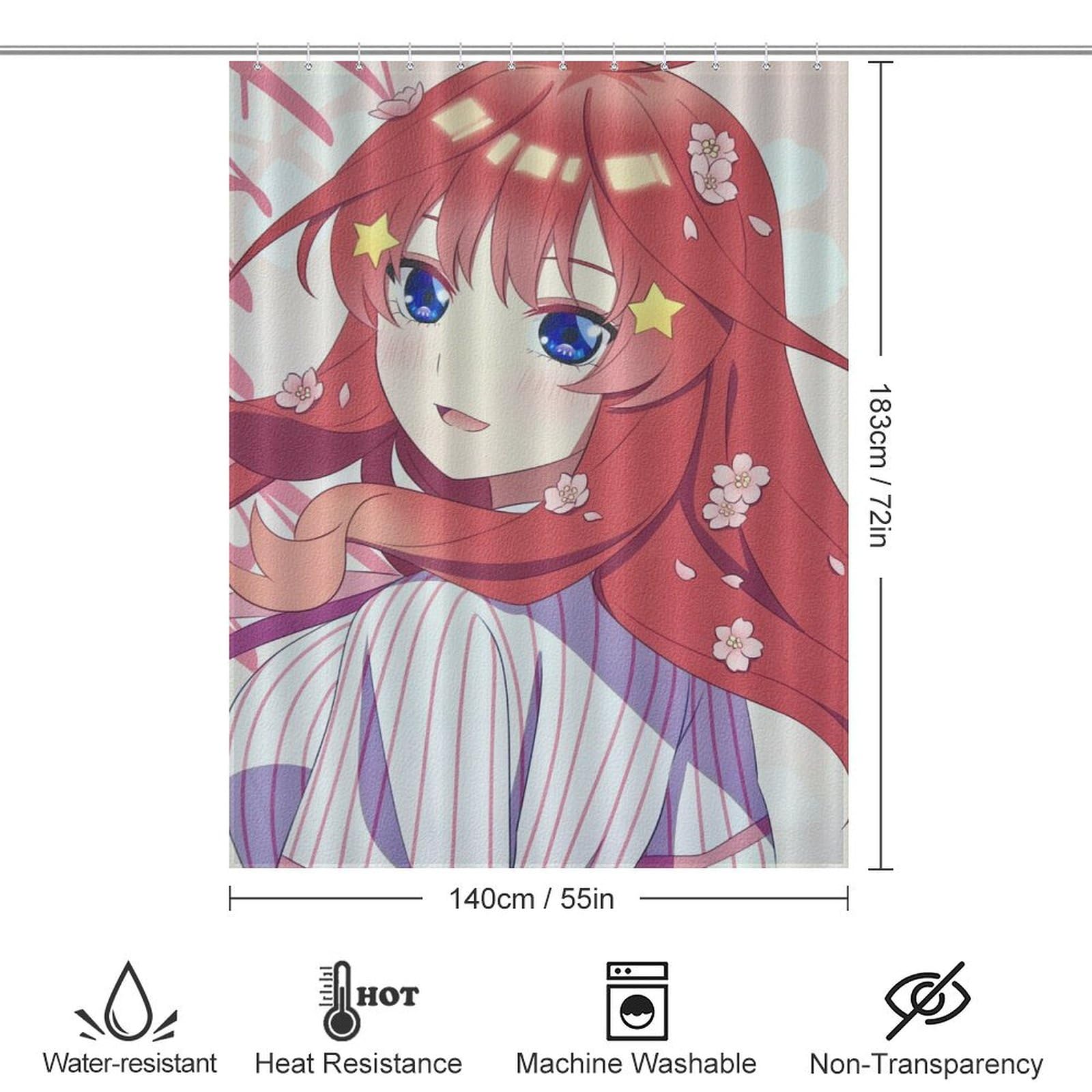 Amazon｜シャワーカーテン 中野五月 五等分の花嫁 アニメ柄 お風呂