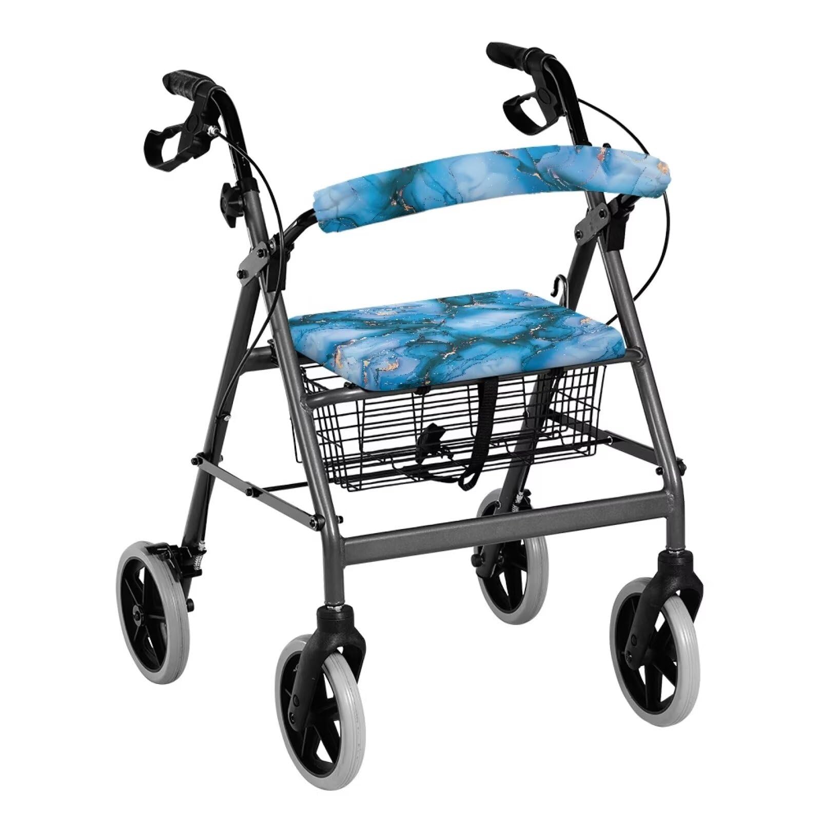 Blue Marble Accessories for Rollator Walkers Pattern Rollator Walker Seat and Backrest Covers Removable & Washable Walkers for Seniors with Seat Gift Covers for Men Ladies