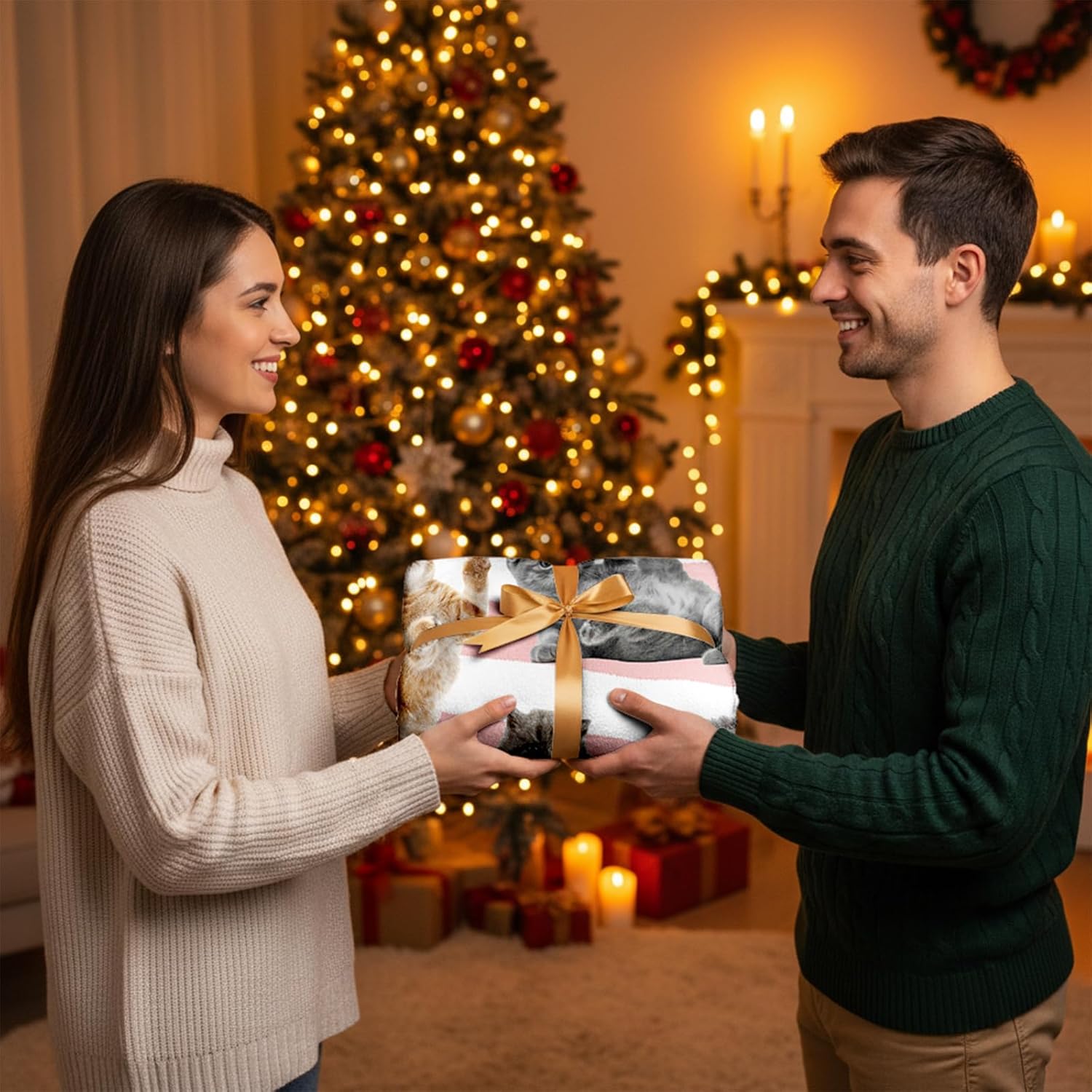 Cat Blanket for Girls Boys, Soft Flannel Fleece Throw Gifts, Lightweight Cozy Cute Cats Decor Blanket 40"x50" - Image 5