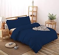 Vista 72 de Lujosa funda de edredón suave de 800 hilos, 100% algodón egipcio, tamaño Queen de gran tamaño (98 x 98 pulgadas), 1 funda de edredón con cierre