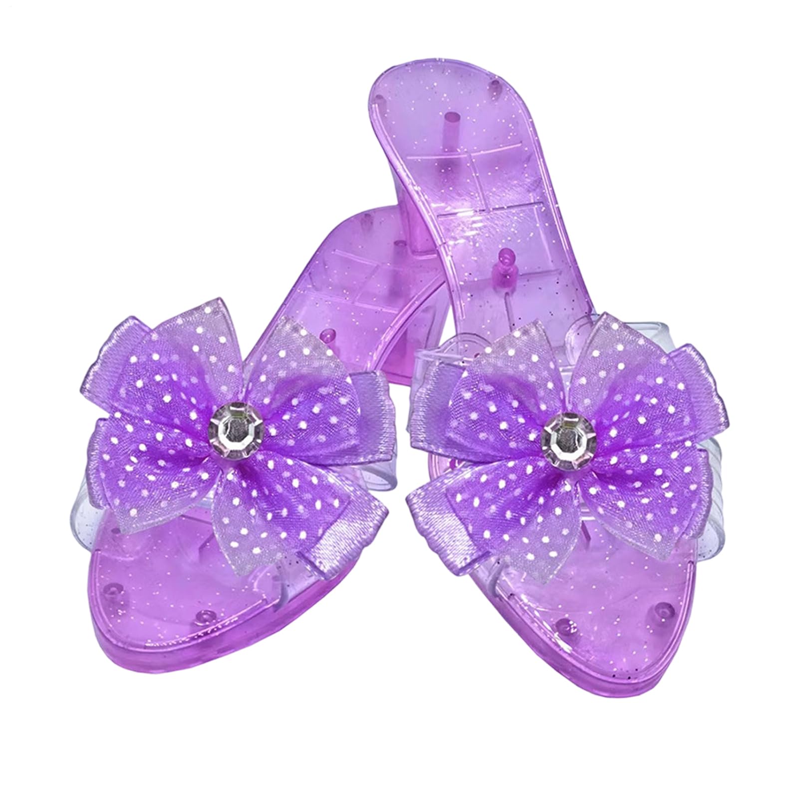 Sandali con tacco alto per bambini, accessori per costume di cristallo, sandali con fiocco, per giocare con tacchi alti per bambini, per vestire la principessa fingere di giocare a Natale
