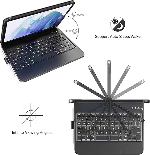 Miniatura 4 de TQQ Funda de teclado táctil para iPad de 10.9 pulgadas (10.9 pulgadas, 2022), funda para iPad de 10. generación con teclado, cubierta protectora