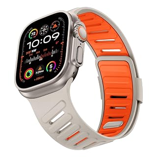 VEMIGON Silicone Sport Band Compatible with Apple Watch 49mm 46mm 45mm 44mm 42mm, Waterproof Breathable Replacement Strap for iWatch Ultra 3/2/1 SE Series 11 10 9 8 7 6 5 4 3 2 1 (Band only)