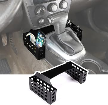 PIUGILH Shifter Storage Box, Gear Shift Console Side Tray Organizer for Hummer H3 2005-2007, Aluminum Alloy Multifunctional Tray Storage Accessories