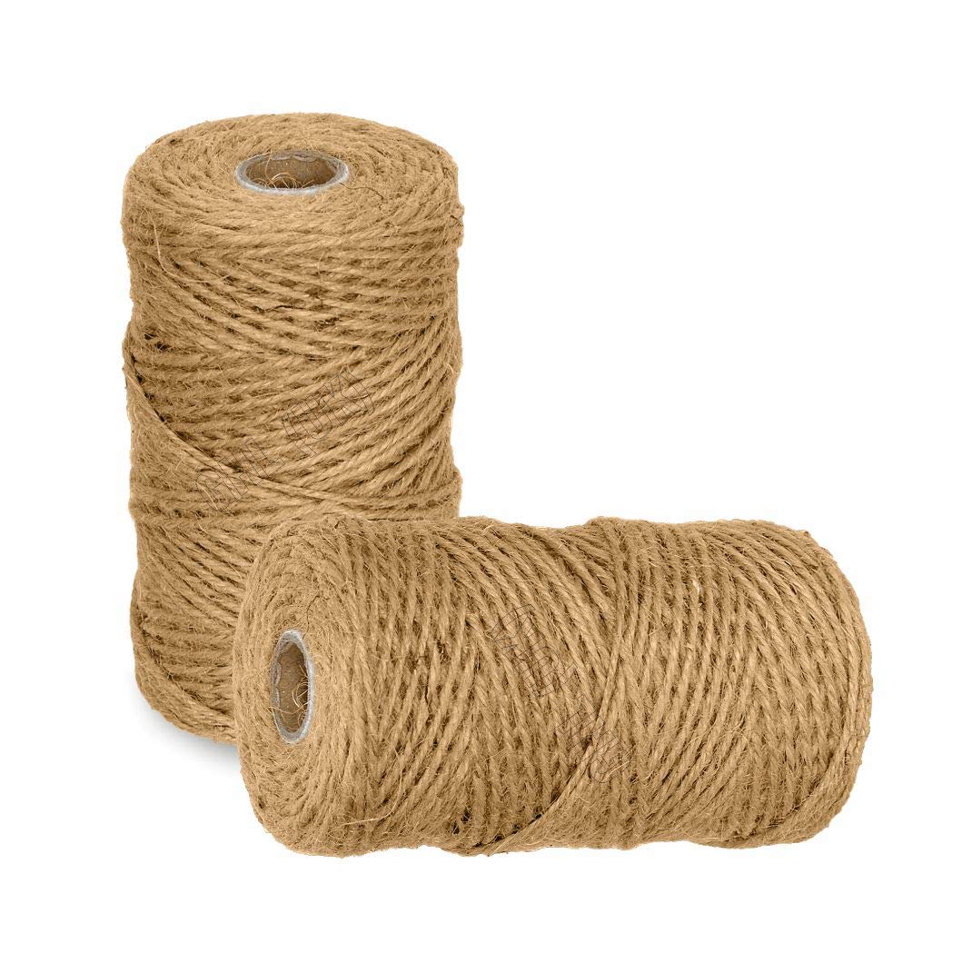 Ghl Brown 3Ply 656Ft / 200Mtr 400Gms Natural Soft Jute Twine Sisal String Rustic Shabby Cord