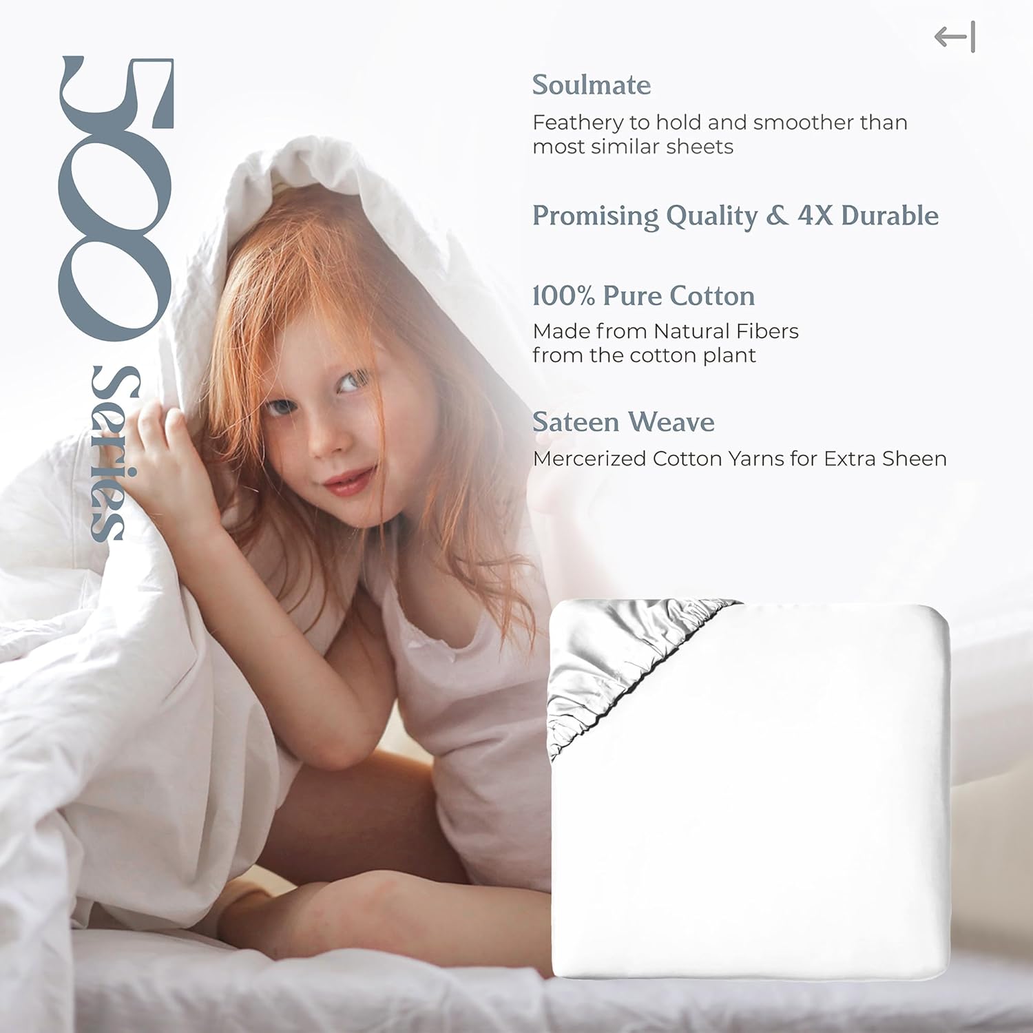 Mayfair Linen Fitted Sheet King Size - 100% Egyptian Cotton 500 Series Soulmate Collection 16" Deep Pocket Fitted Sheet King Cotton Only (White), Luxuriously Soft, Durable, Cooling Bottom Sheets