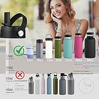 Vista 3 de Tapa de popote para Hydro Flask de boca ancha de 32, 40 onzas, tapas de popote con mango flexible y popotes compatibles con HydroFlask, tapa