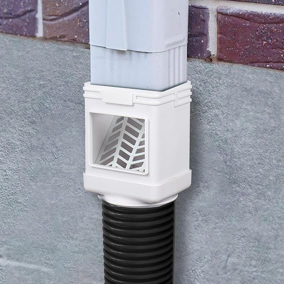Downspout Filter,Leaf Removers,2X3 and 3X4 drainpipe, (2-pack white)